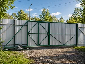 Откатные ворота на винтовых сваях 3000x2400 купить Москва